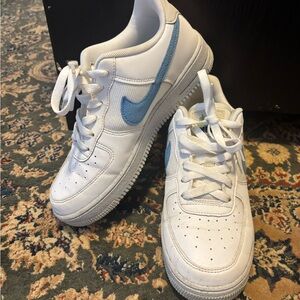 Nike Kids White and Blue Sneakers